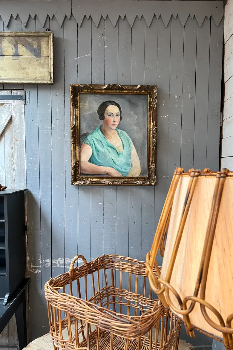 Ancien portrait de femme des années 40