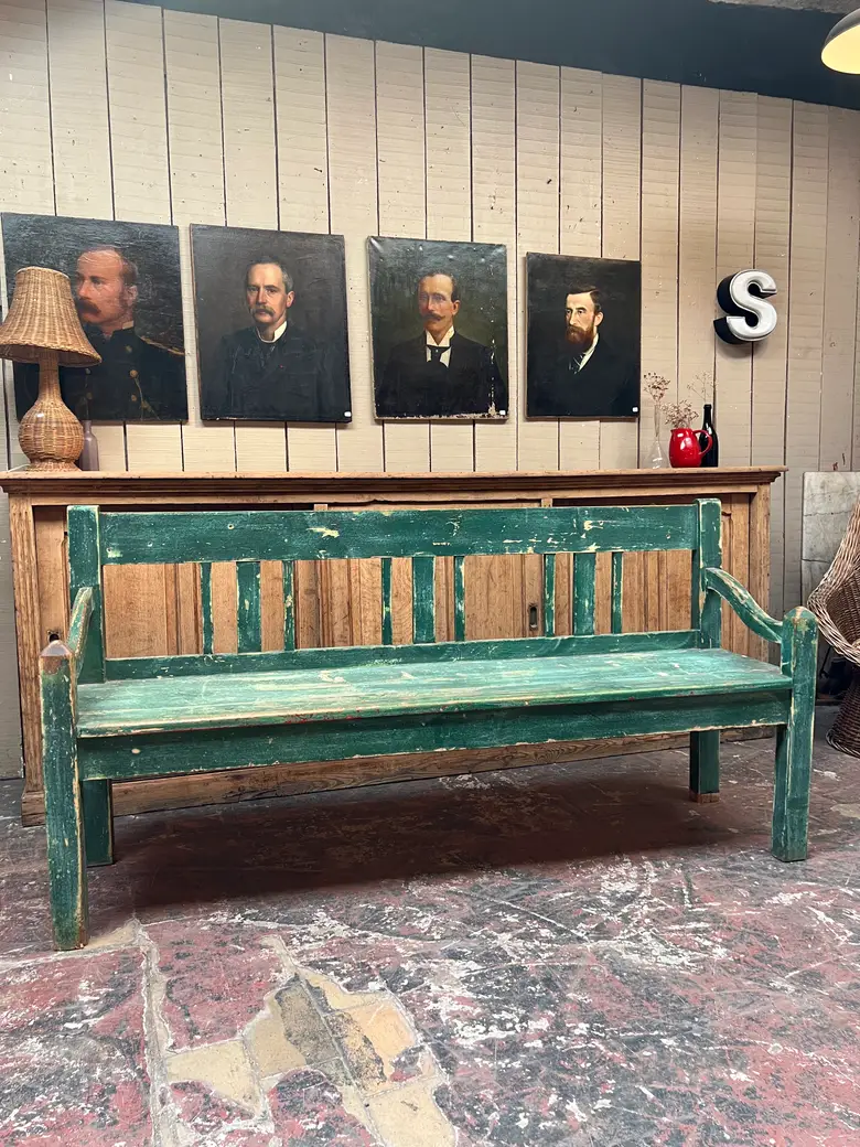 Ancien banc en bois patiné XXème