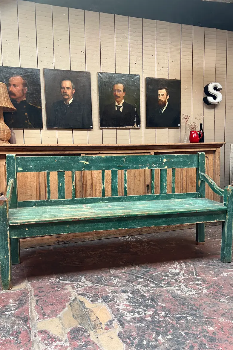 Ancien banc en bois patiné XXème