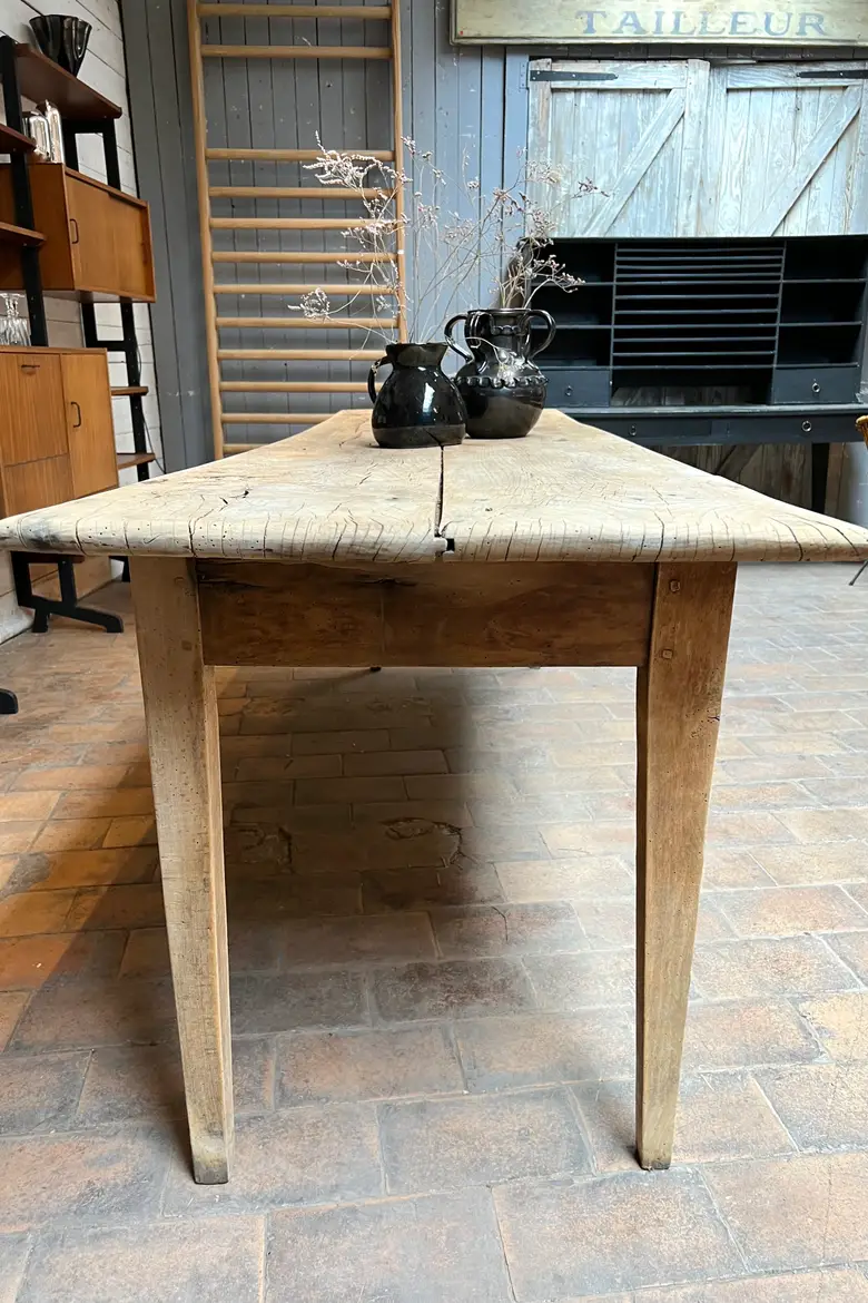 Ancienne table d'estaminet en orme Début XXème