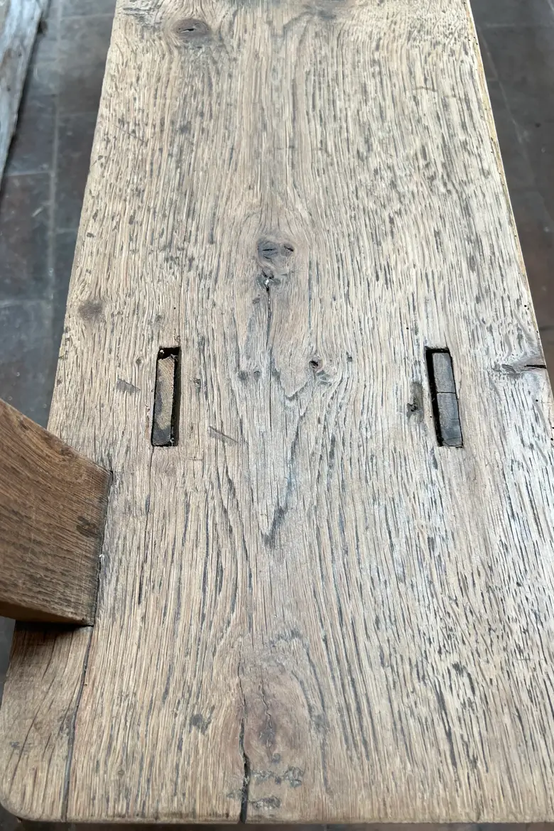 Ancien banc en chêne à dossier Début XXème