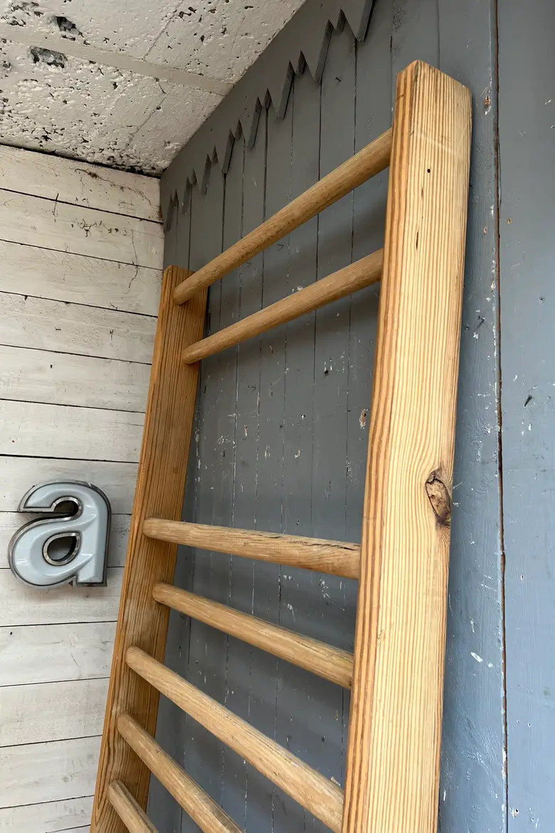 Espalier de gymnastique vintage en hêtre 1950