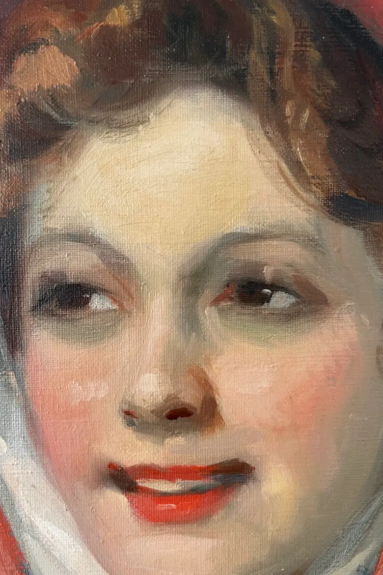 Ancien portrait de femme 1900 de Cyprien Boulet