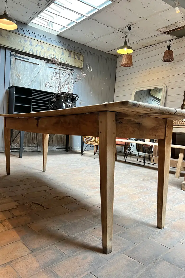 Ancienne table d'estaminet en orme Début XXème