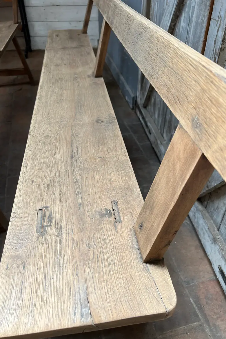 Ancien banc en chêne à dossier Début XXème