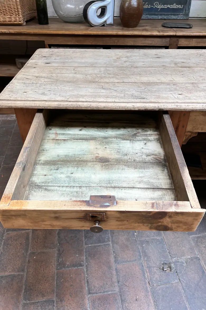 Ancien comptoir d’estaminet en hêtre Début XXème