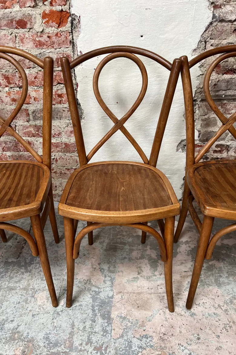 6 Chaises bistrot en bois courbé