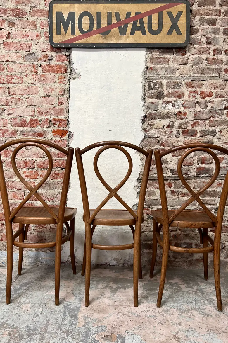6 Chaises bistrot en bois courbé