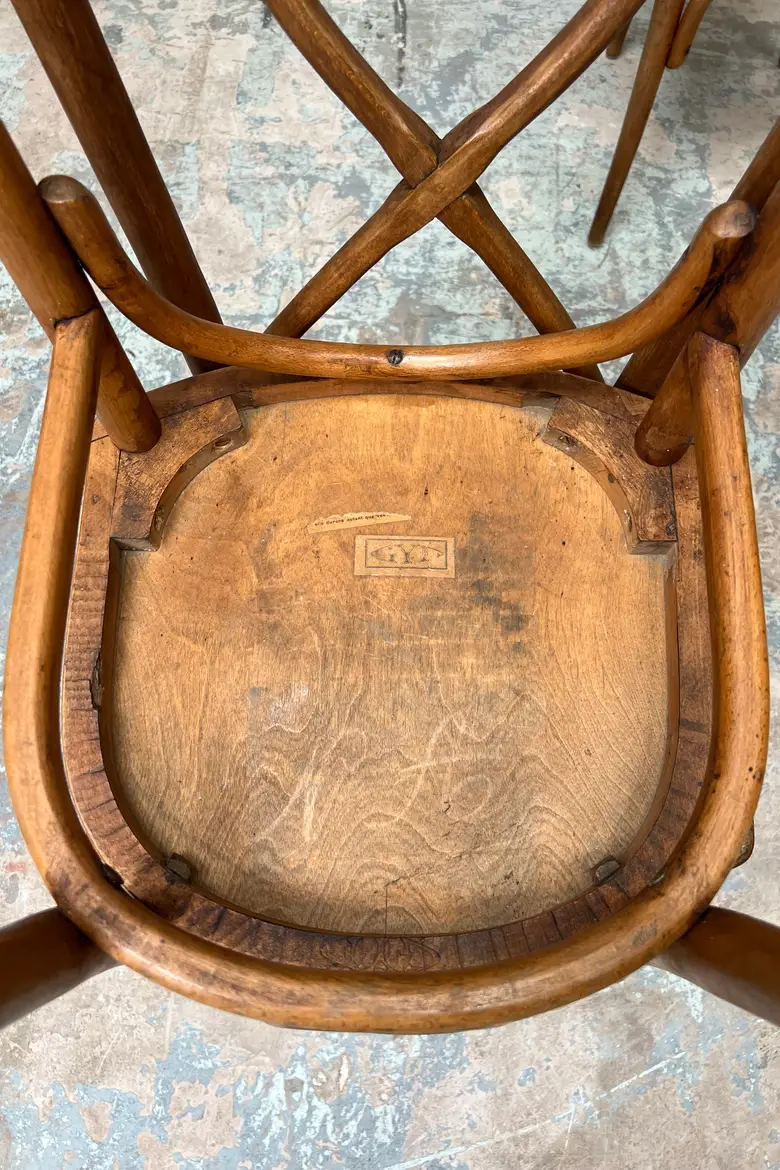 6 Chaises bistrot en bois courbé
