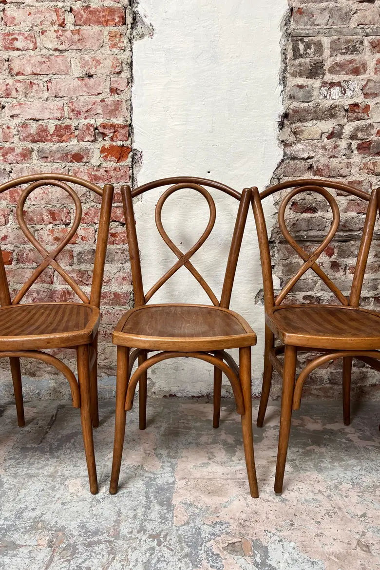 6 Chaises bistrot en bois courbé