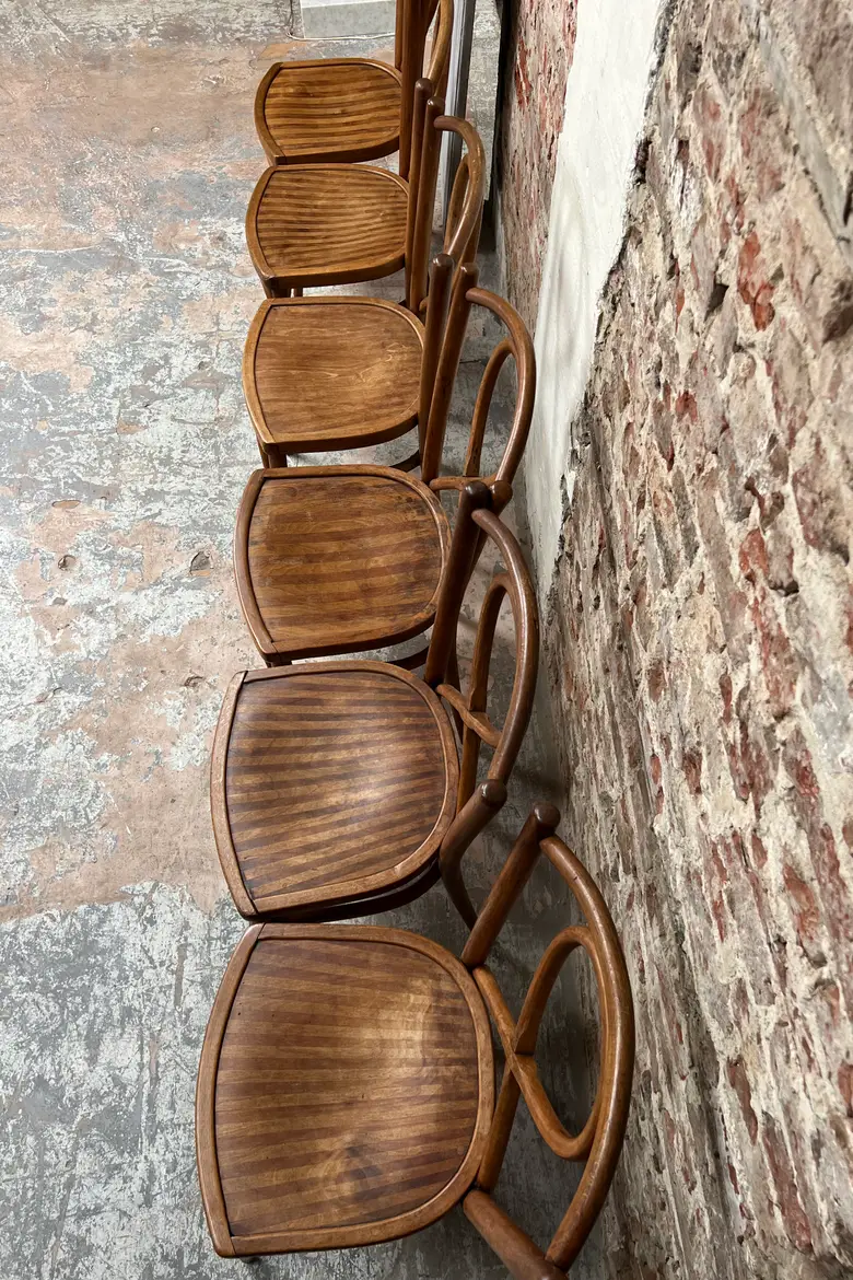 6 Chaises bistrot en bois courbé
