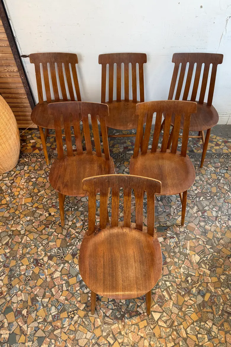 6 chaises en teck – Jan Hallberg pour Edsby Verken — 6 chaises en teck – Jan Hallberg pour Edsby Verken
