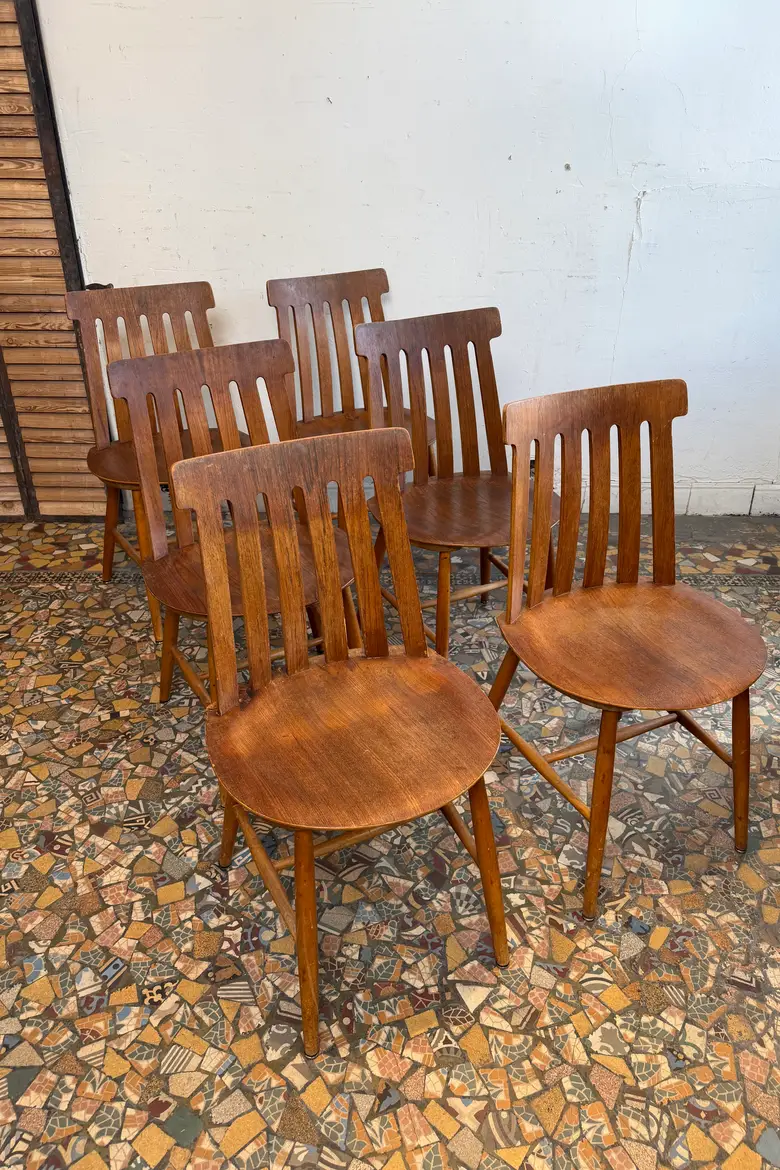 6 chaises en teck – Jan Hallberg pour Edsby Verken — 6 chaises en teck – Jan Hallberg pour Edsby Verken