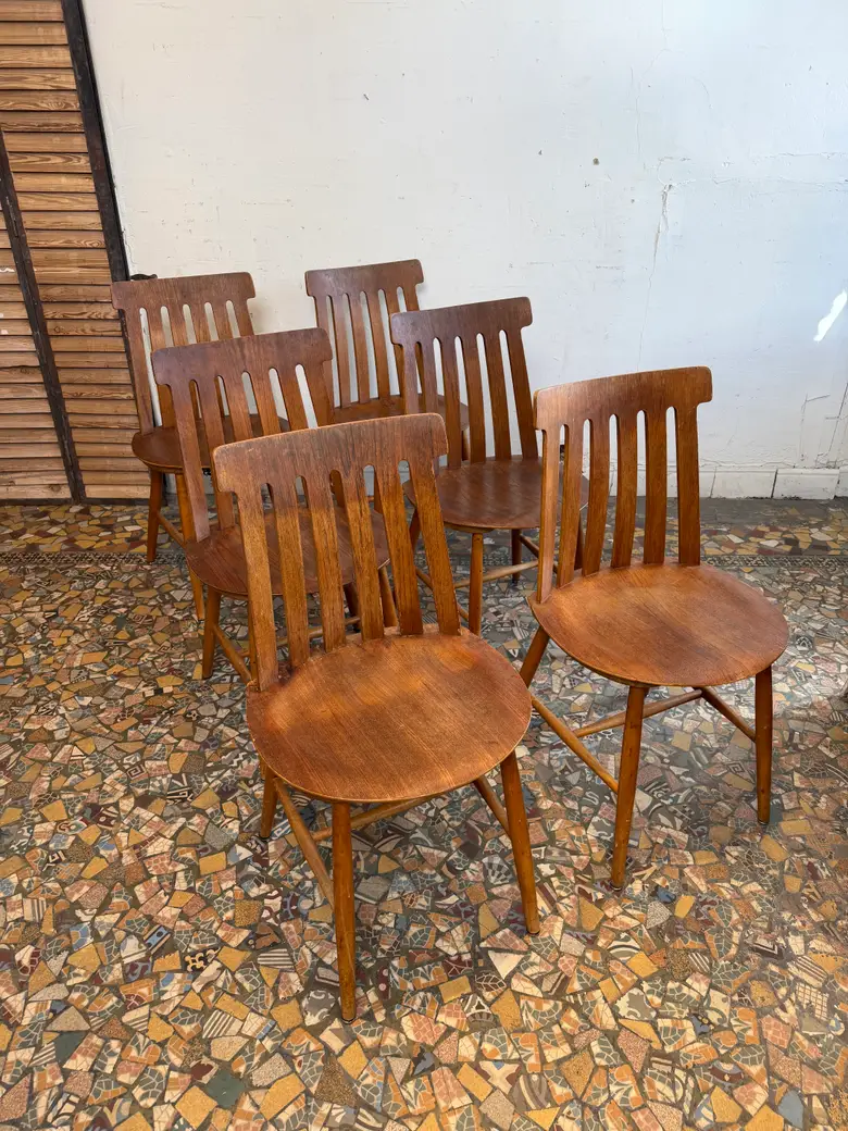 6 chaises en teck – Jan Hallberg pour Edsby Verken — 6 chaises en teck – Jan Hallberg pour Edsby Verken