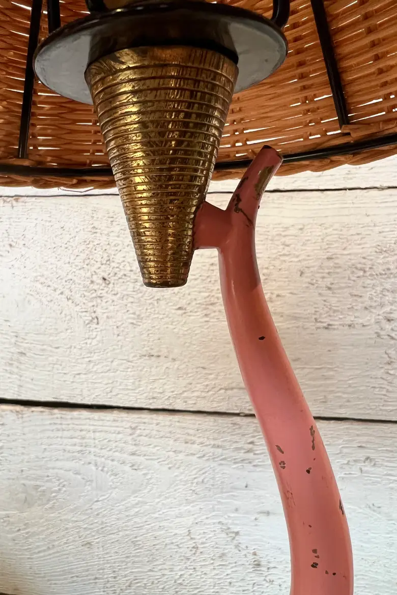 Paire de lampes roses et dorés 1940