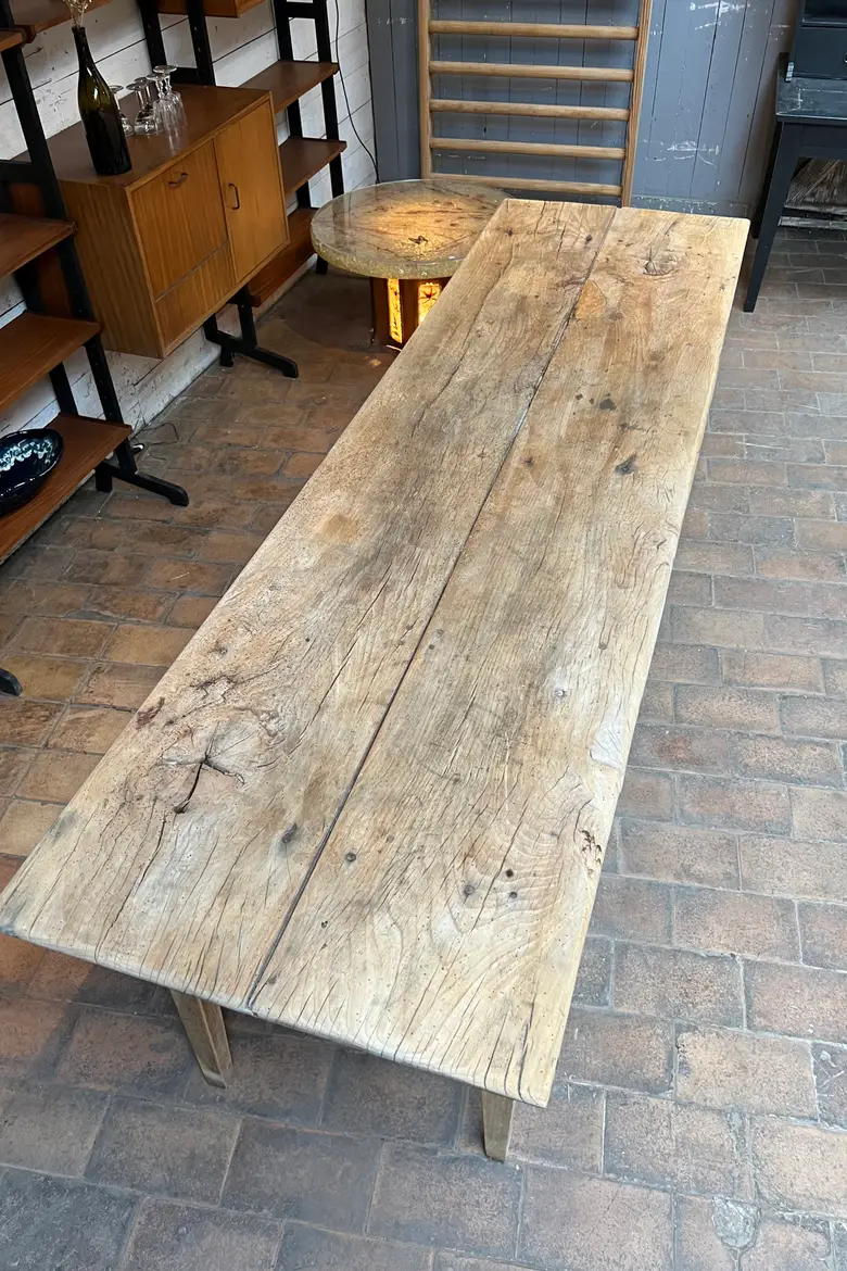 Ancienne table d'estaminet en orme Début XXème