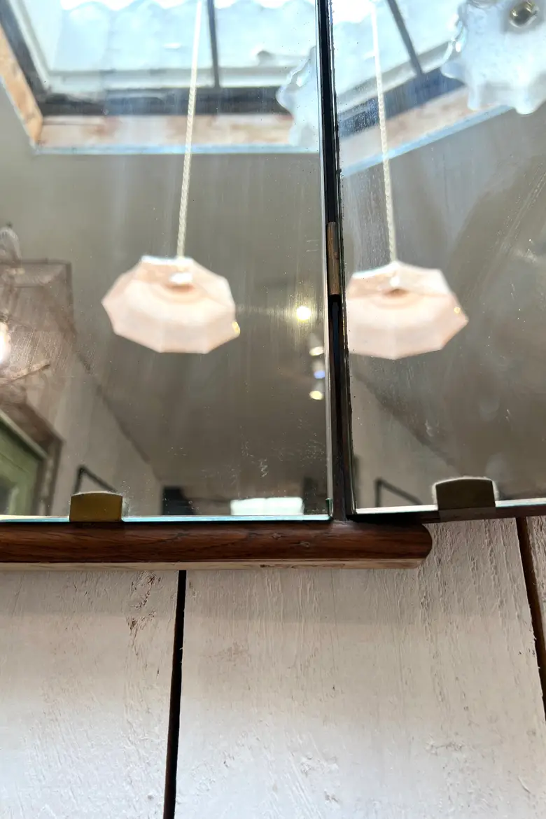 Ancien miroir tryptique vintage Art Déco 1930