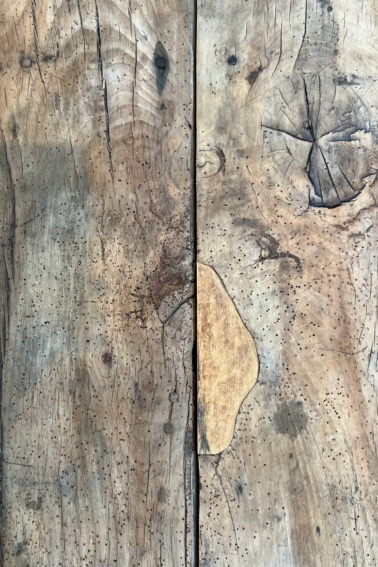 Ancienne table d'estaminet en orme Début XXème