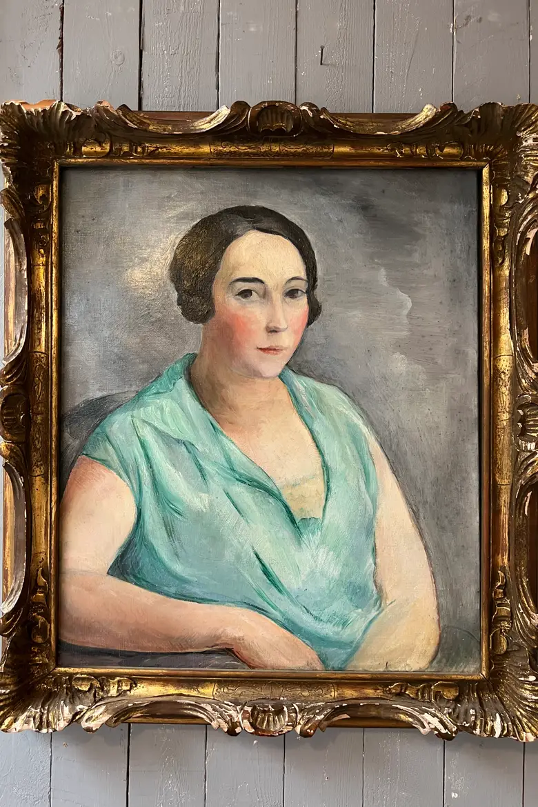 Ancien portrait de femme des années 40