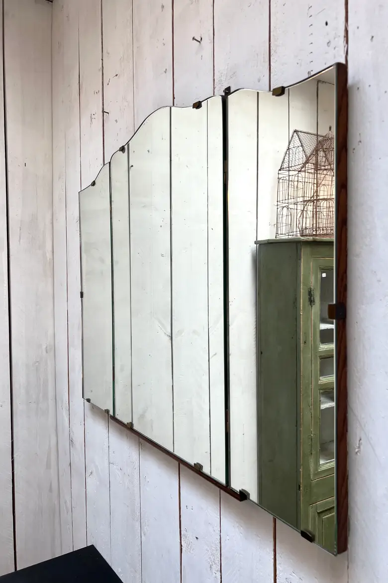 Ancien miroir tryptique vintage Art Déco 1930