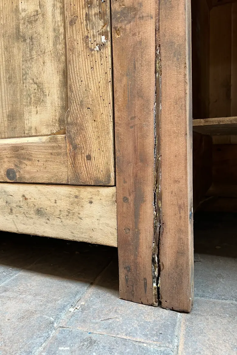 Ancien comptoir d’estaminet en hêtre Début XXème