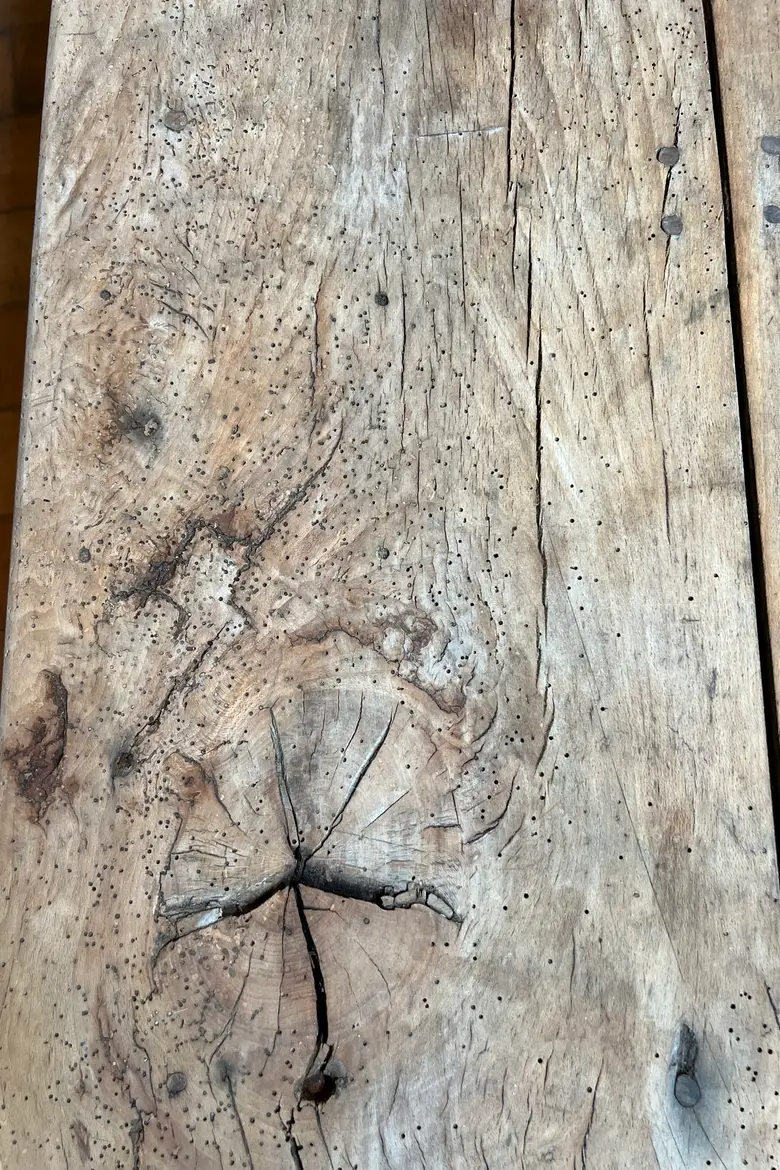 Ancienne table d'estaminet en orme Début XXème