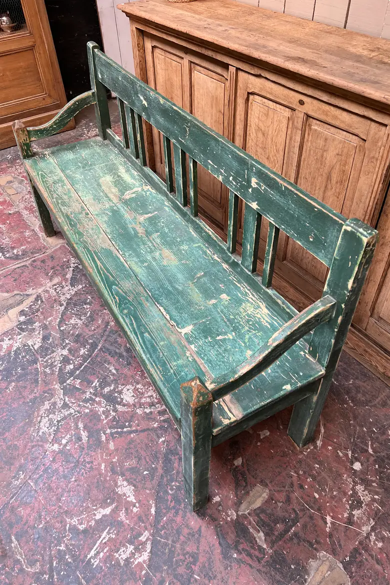 Ancien banc en bois patiné XXème