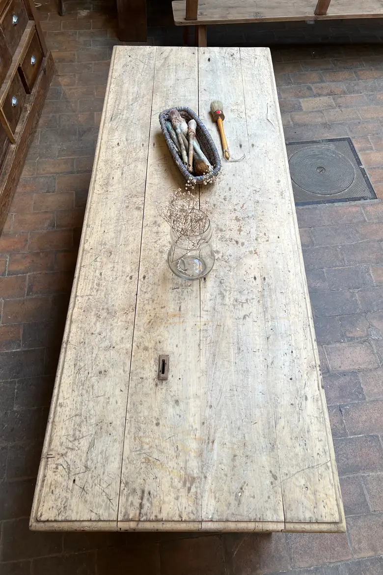 Ancien comptoir d’estaminet en hêtre Début XXème