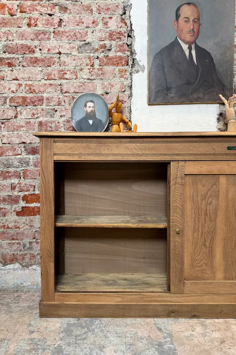 Ancien arrière de comptoir en chêne