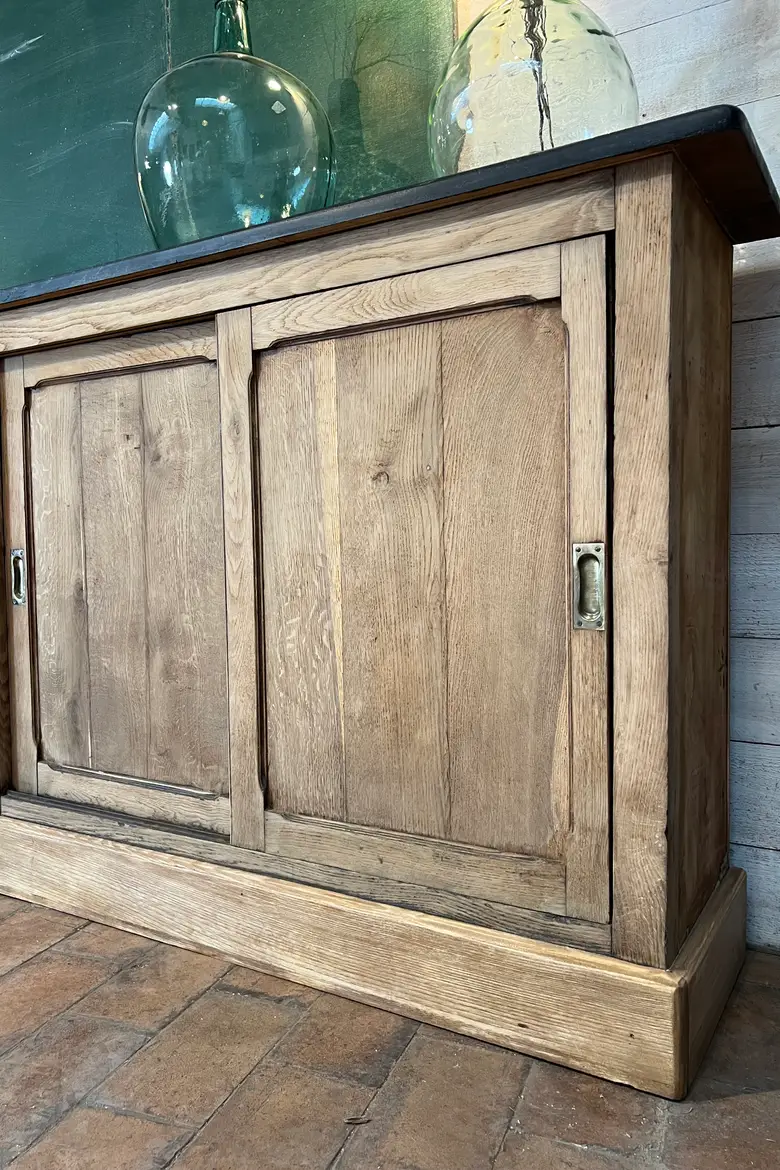 Ancien arrière de comptoir en chêne Début XXème