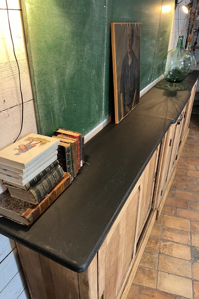 Ancien arrière de comptoir en chêne Début XXème