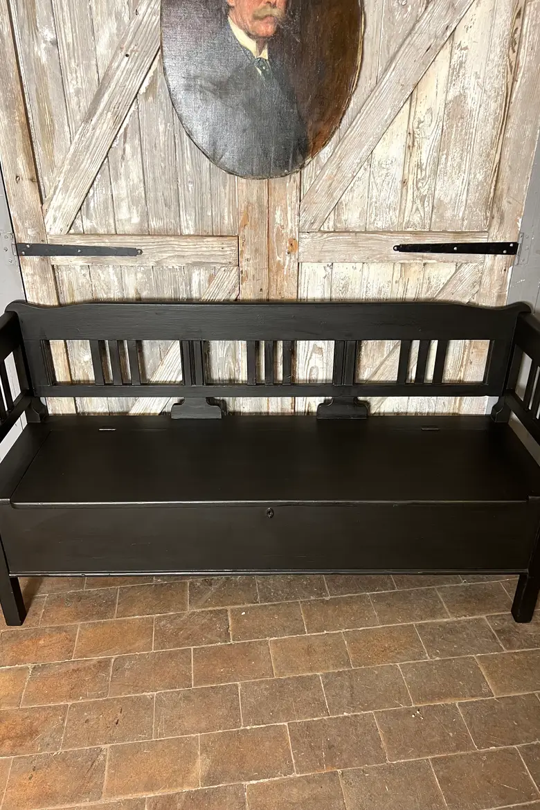 Ancien banc coffre campagnard