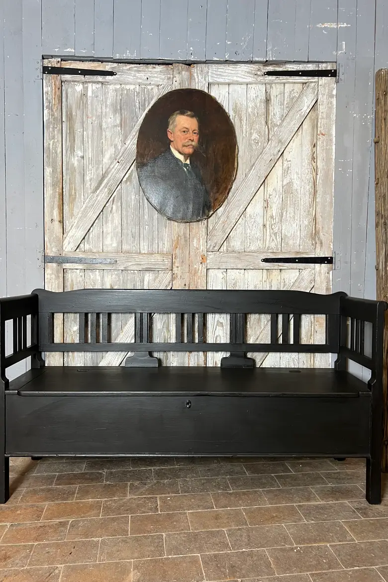 Ancien banc coffre campagnard