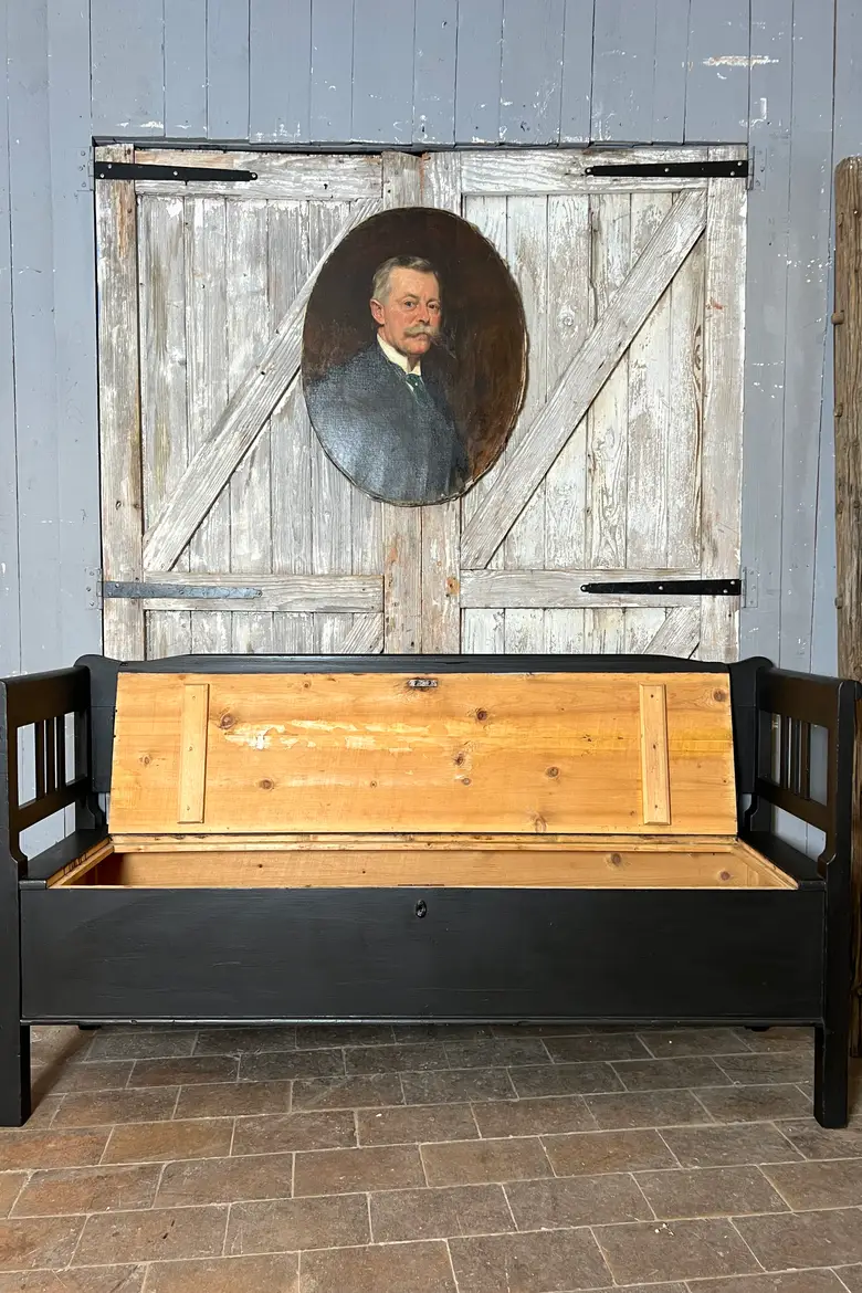 Ancien banc coffre campagnard