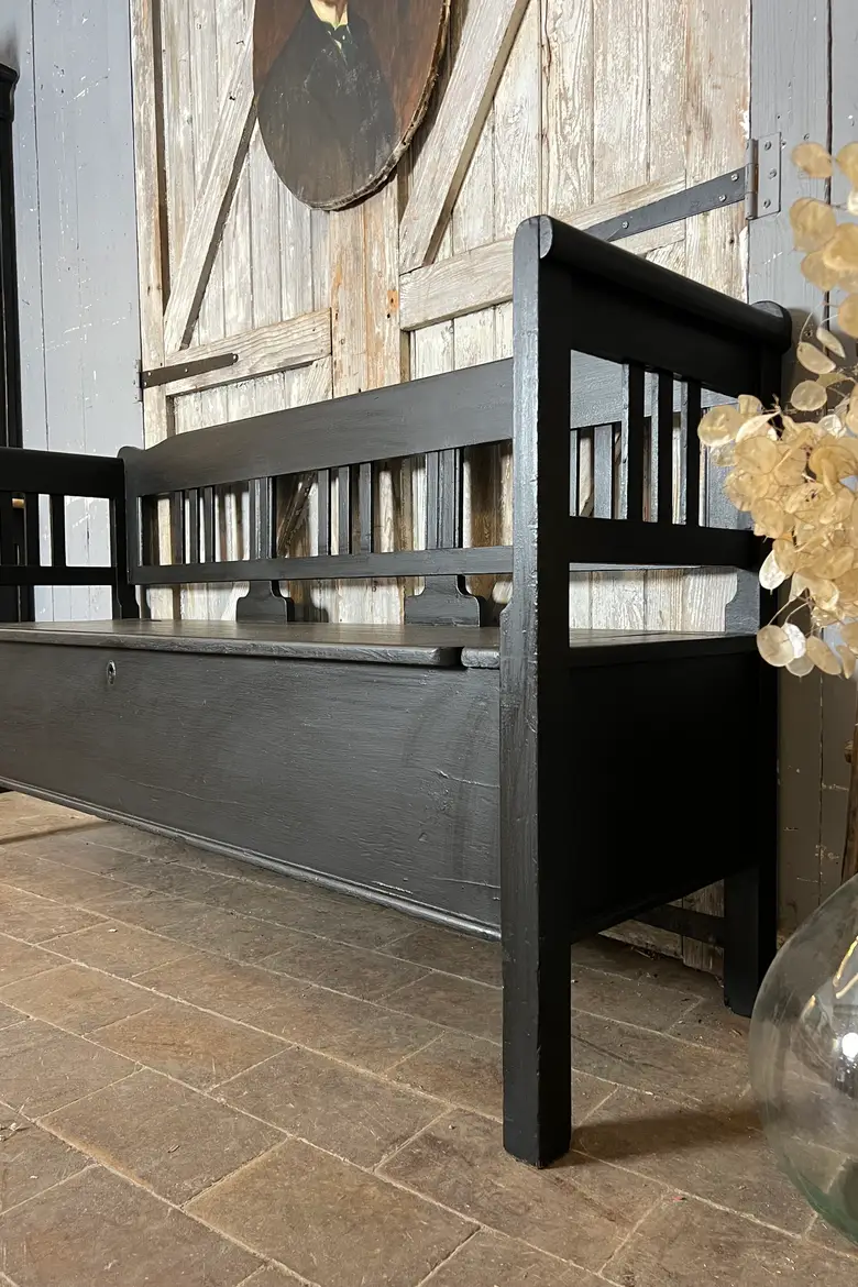 Ancien banc coffre campagnard