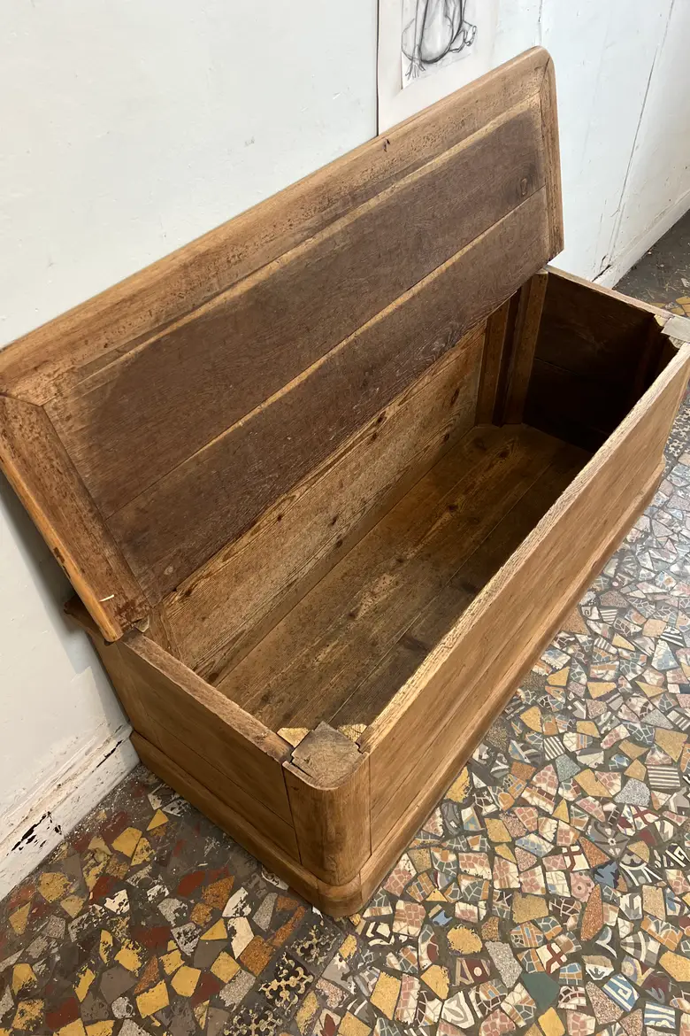 Ancien banc coffre en chêne