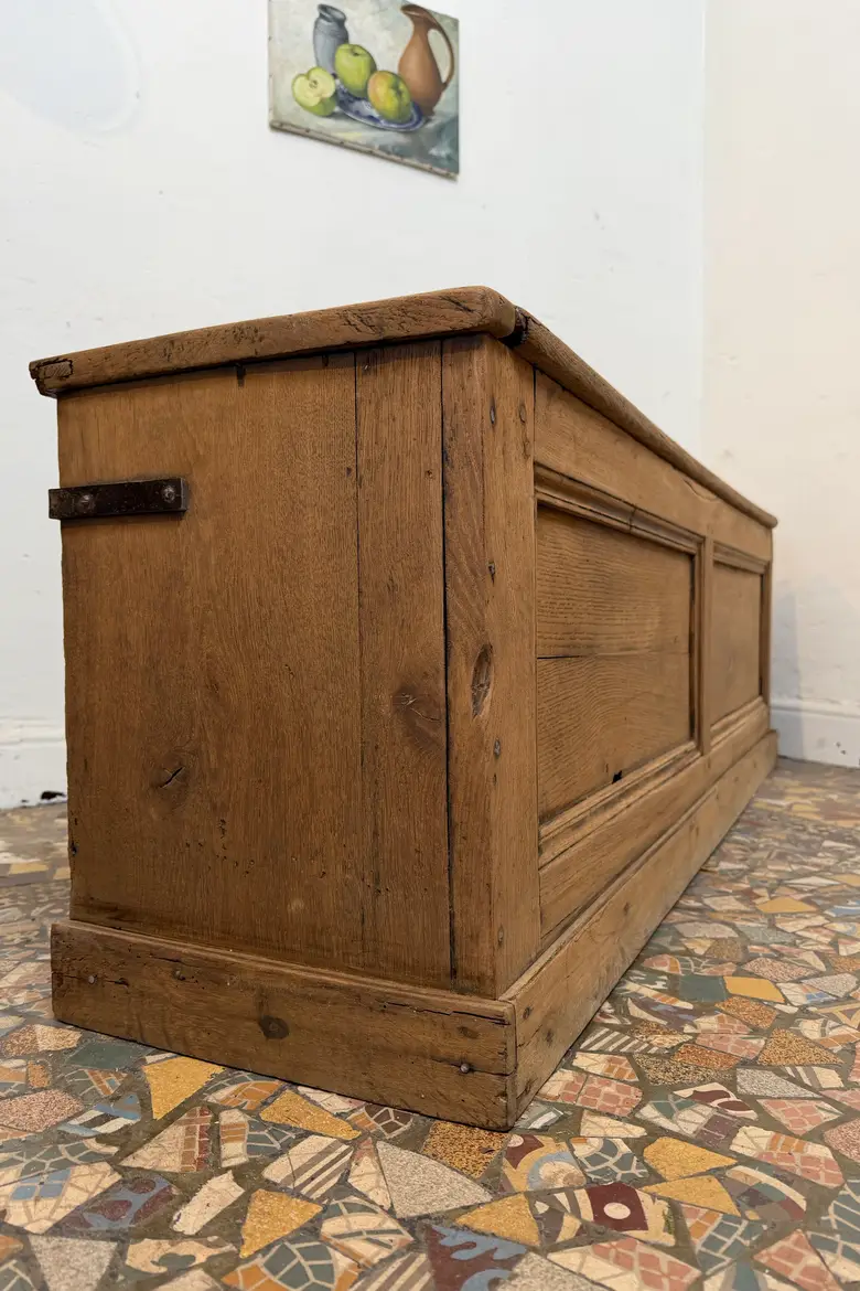 Ancien banc coffre en chêne