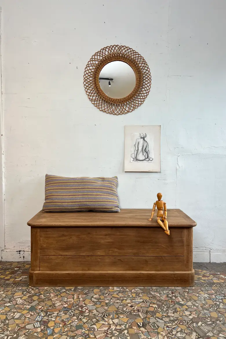 Ancien banc coffre en chêne
