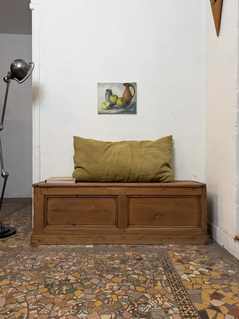 Ancien banc coffre en chêne