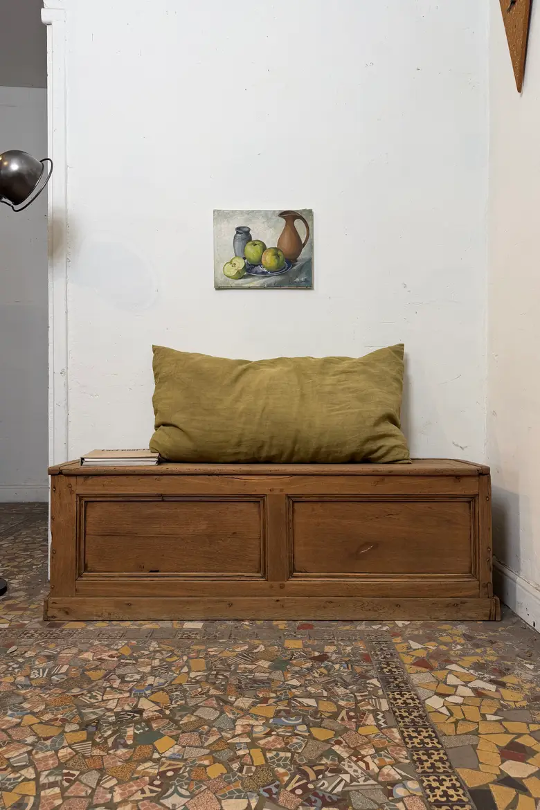 Ancien banc coffre en chêne