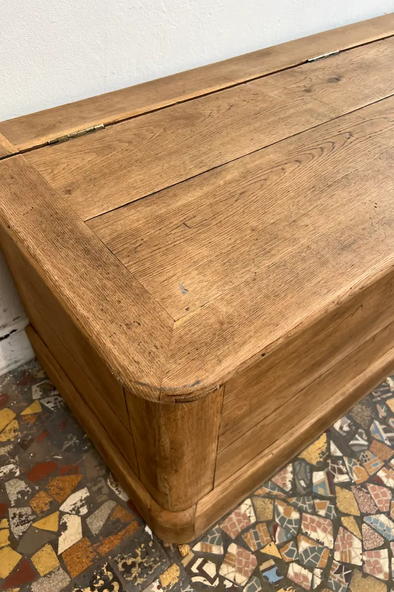 Ancien banc coffre en chêne