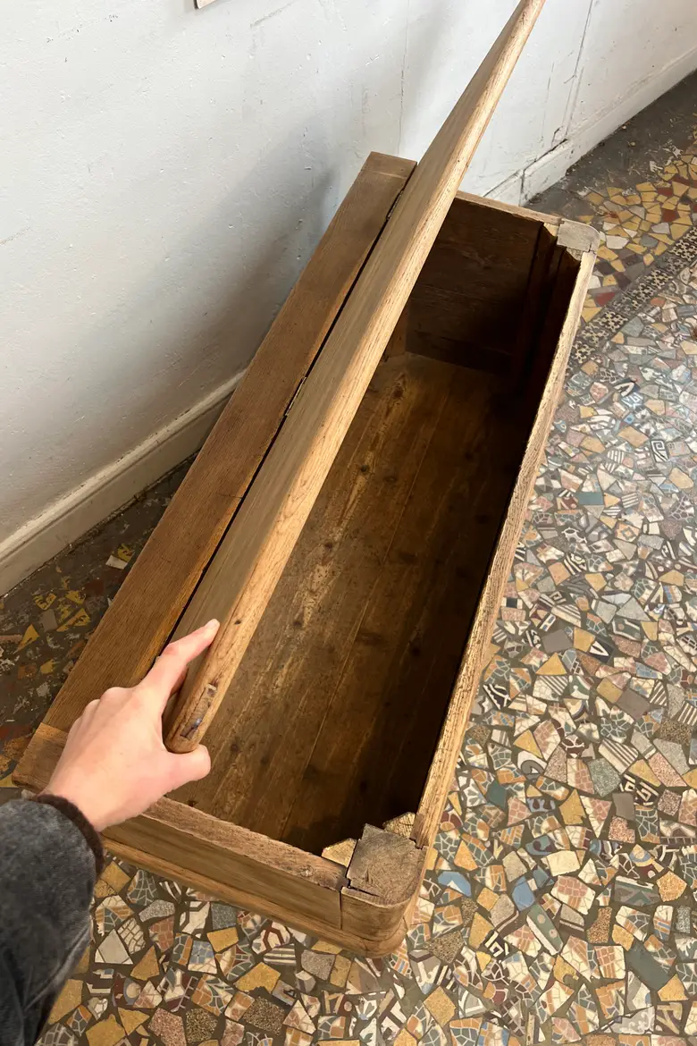Ancien banc coffre en chêne