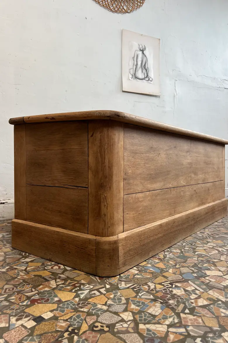 Ancien banc coffre en chêne