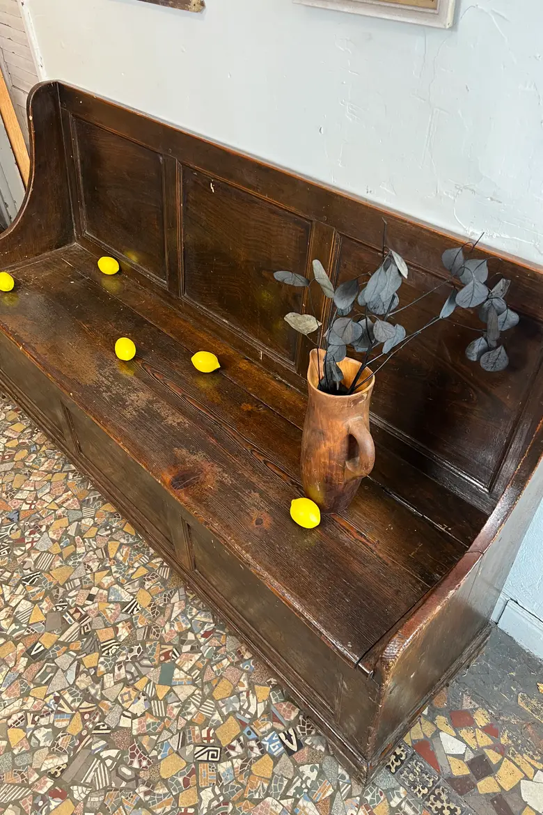 Ancien banc coffre en sapin – fin XIXe