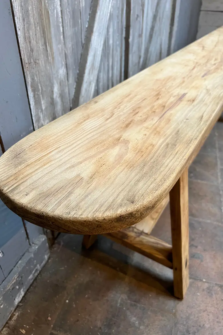 Ancien banc d'auberge en hêtre Début XXème