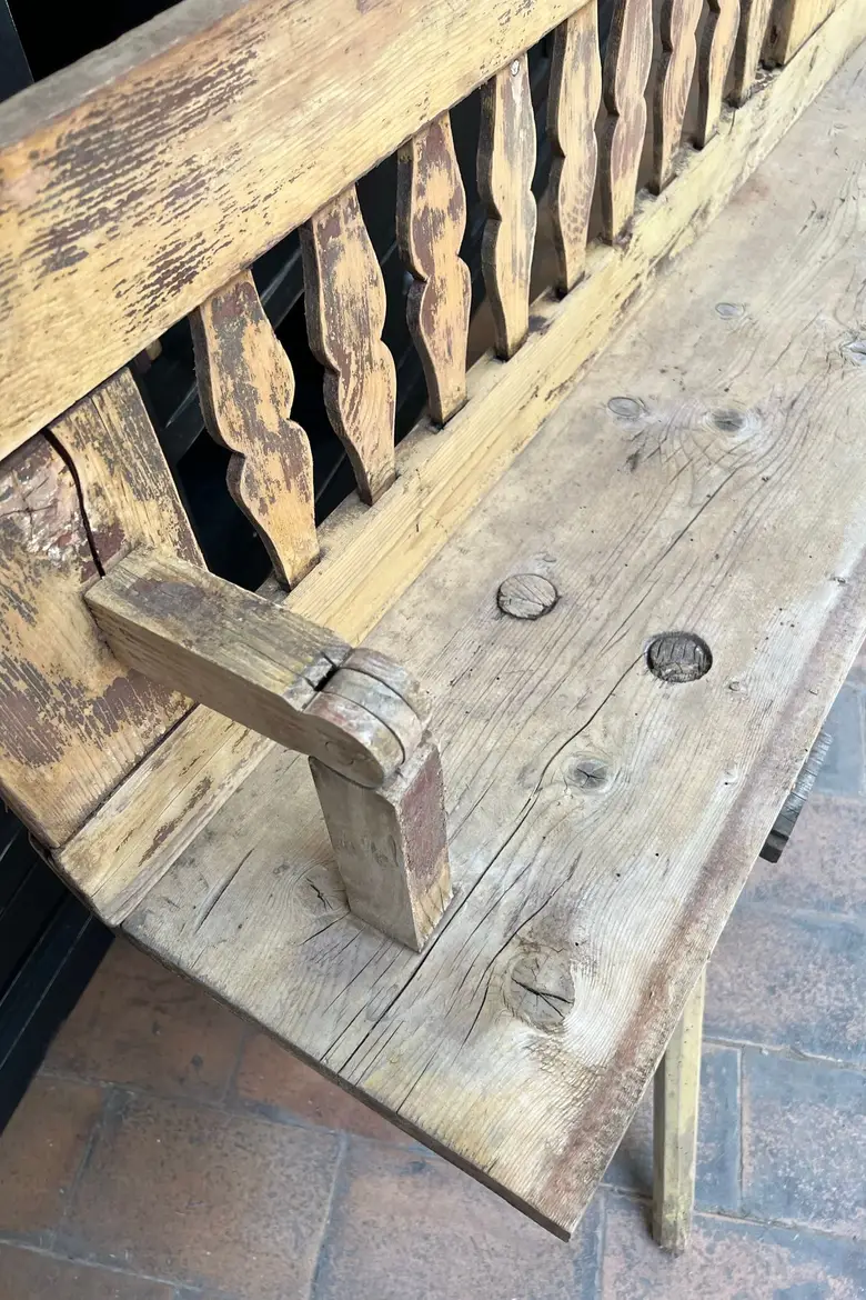 Ancien banc de bistrot en sapin Début XXème