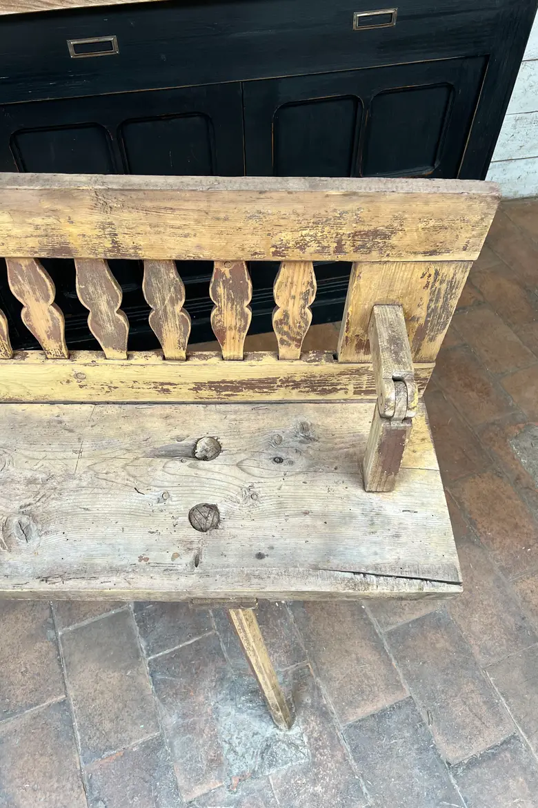 Ancien banc de bistrot en sapin Début XXème