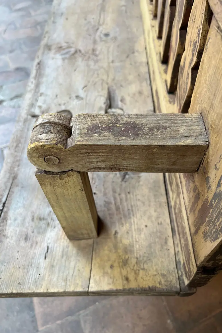 Ancien banc de bistrot en sapin Début XXème