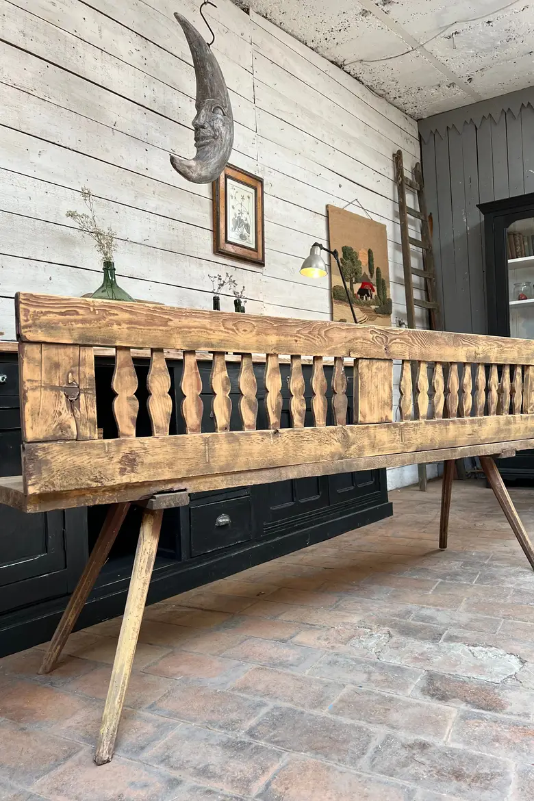 Ancien banc de bistrot en sapin Début XXème