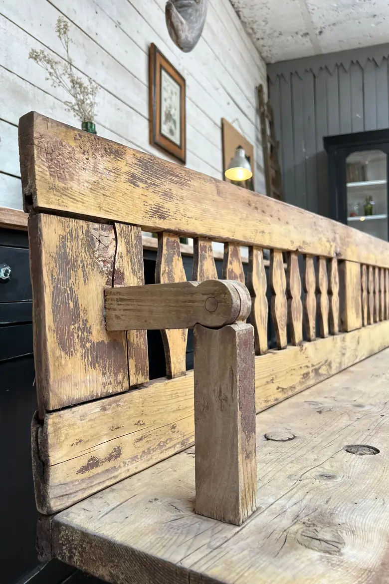 Ancien banc de bistrot en sapin Début XXème